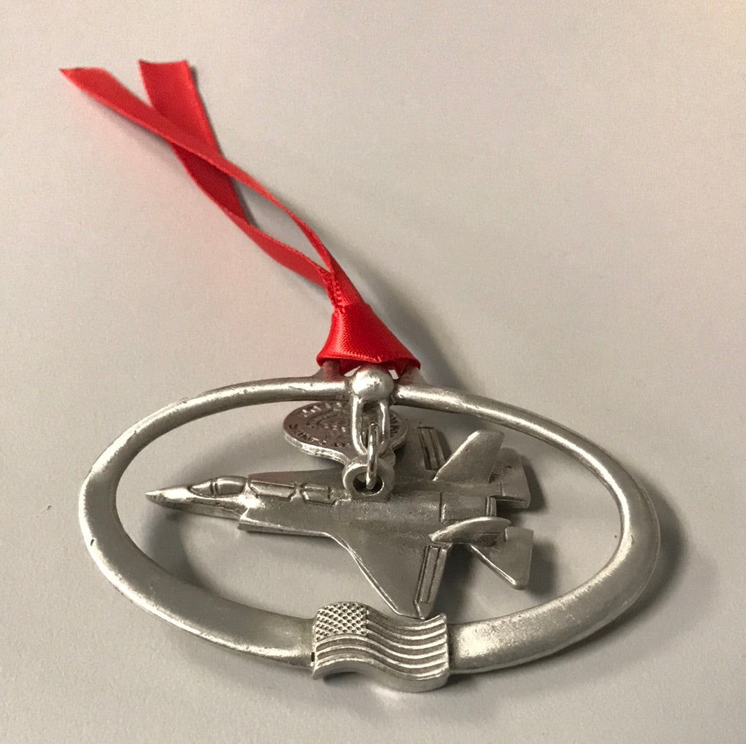 Pewter Airplane Ornament Flight Test Museum Gift Shop