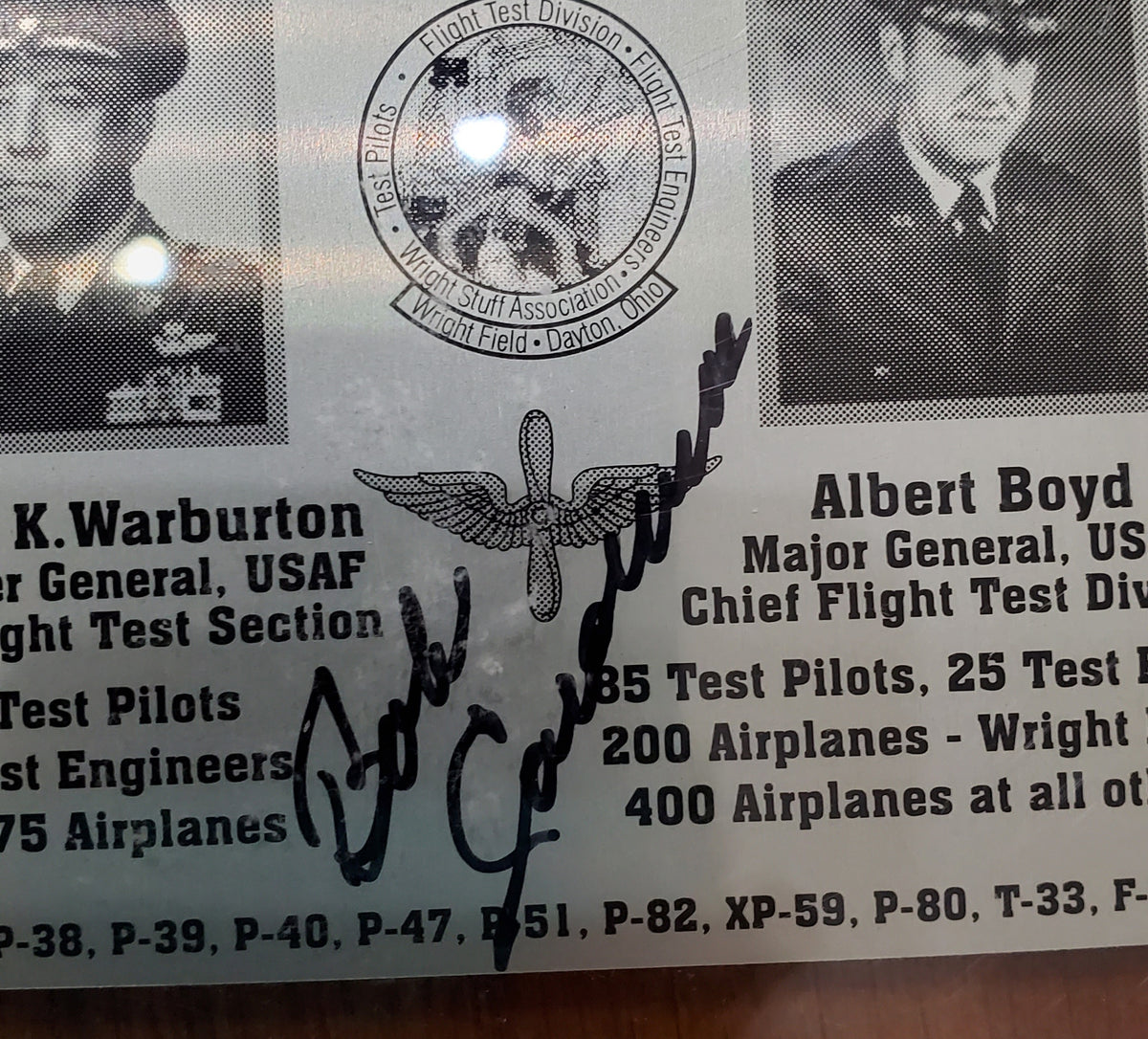 Data Plate Signed by Gen. Bob Cardenas (6