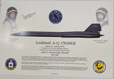 Lockheed A-12 Aircraft Cygnus Patch Print (12"x18") - Signed by CIA Pilot Frank Murray