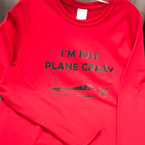 ‘I’m Just Plane Crazy’ Women’s Long Sleeved T-Shirt
