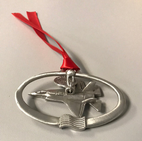 Pewter Airplane Ornament