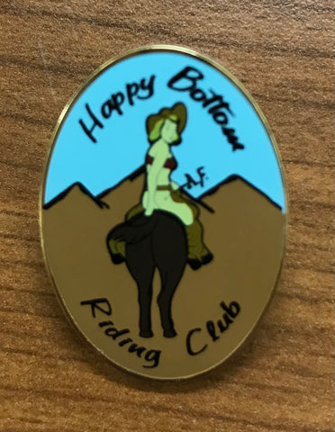 Vintage Pancho Barnes Happy Bottom Riding Club Lapel Pin