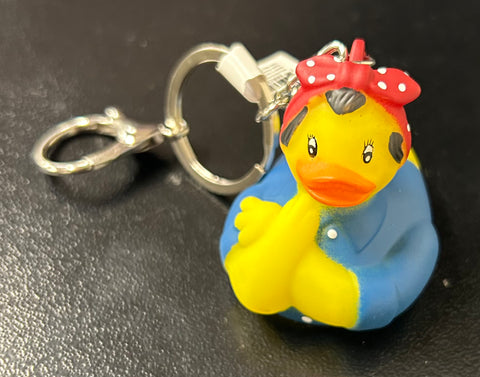 Rosie Riveter Rubber Duck Key Chain