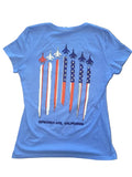Flag Contrails Women’s V-Neck T-shirt