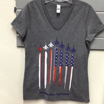 Flag Contrail Women’s V-Neck T-shirt